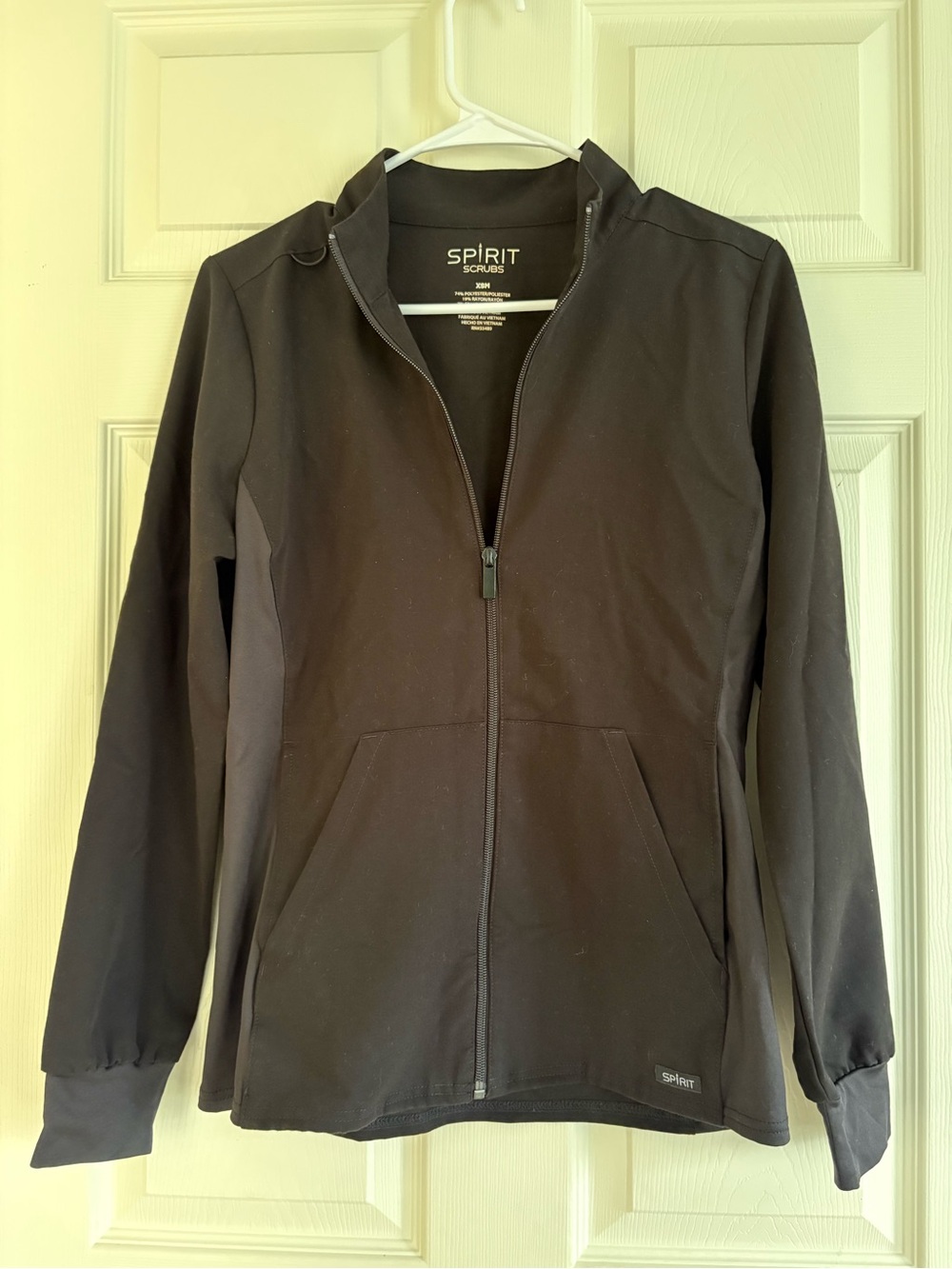 Never work Scrub Black Zip-Front Jacket